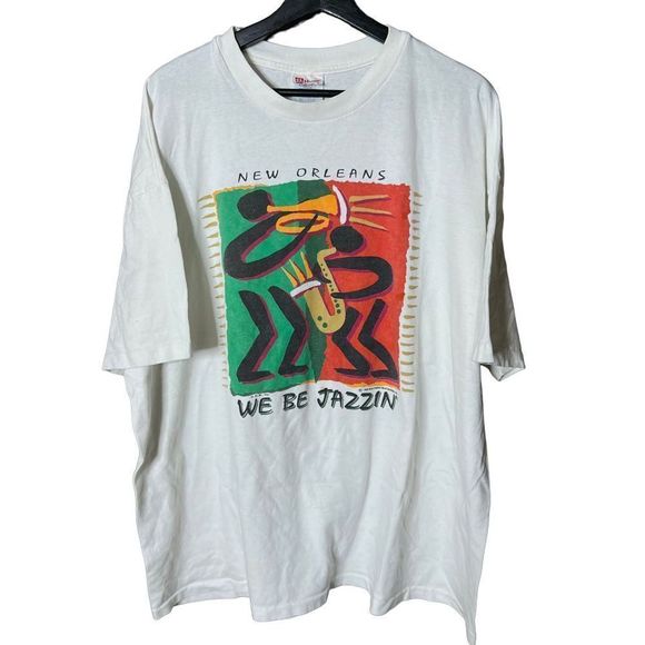 VTG 1993 New Orleans We Be Jazzin T Shirt XXL - Picture 1 of 4